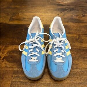 adidas Light Blue and Yellow Athletic Shoes